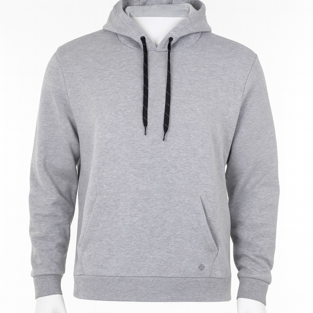 ZELOS Men's Pullover Basic Plain Hoodie XXL Gray Drawstring Kangaroo Pocket 2XL